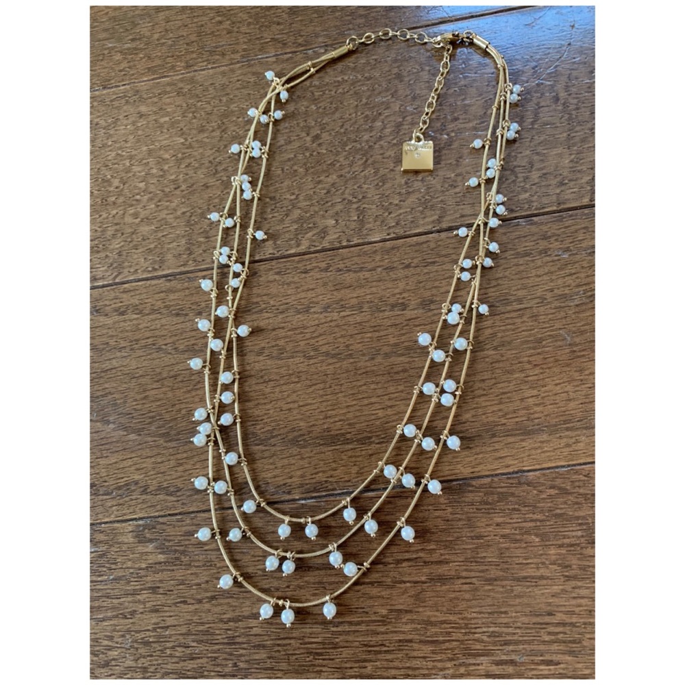 Ann Klein pearl gold triple necklace